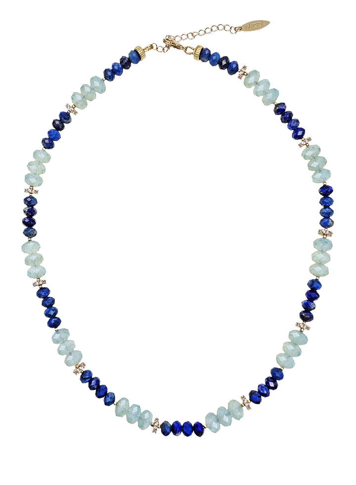 Blue Lapis With Opal Color Matching Necklace NN048