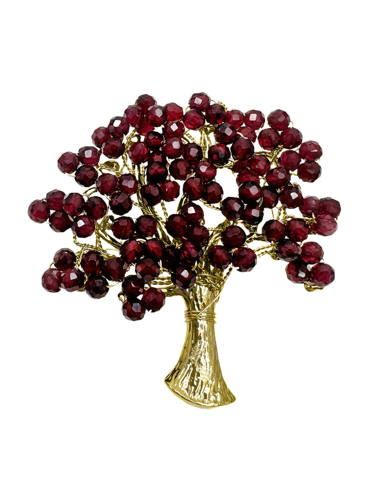 Natural Garnet Handcrafted Tree Brooch NP002