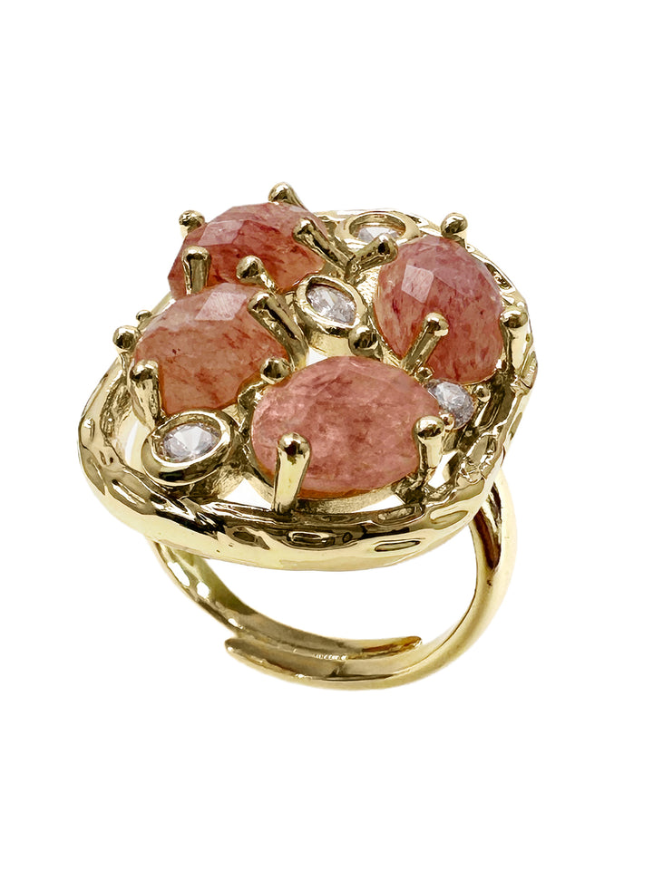 Orange Moonstone Setting Statement Ring NR006