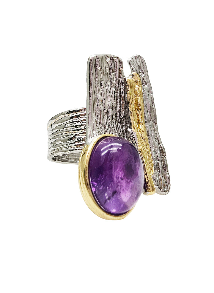 Amethyst Stone Statement Ring NR007