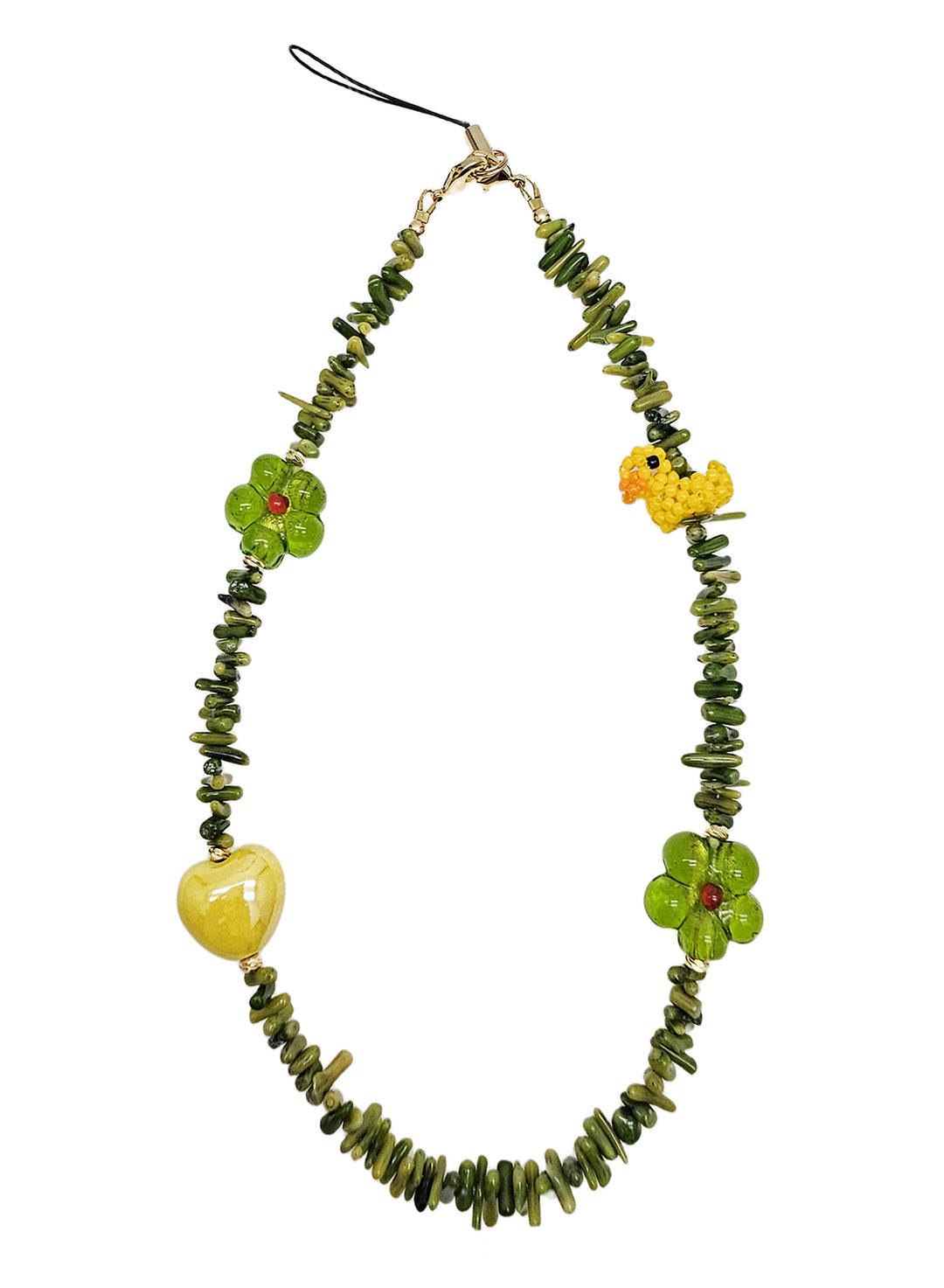 Green Coral Bamboo Coral With Yellow Dark Playful Phone Strap PC062