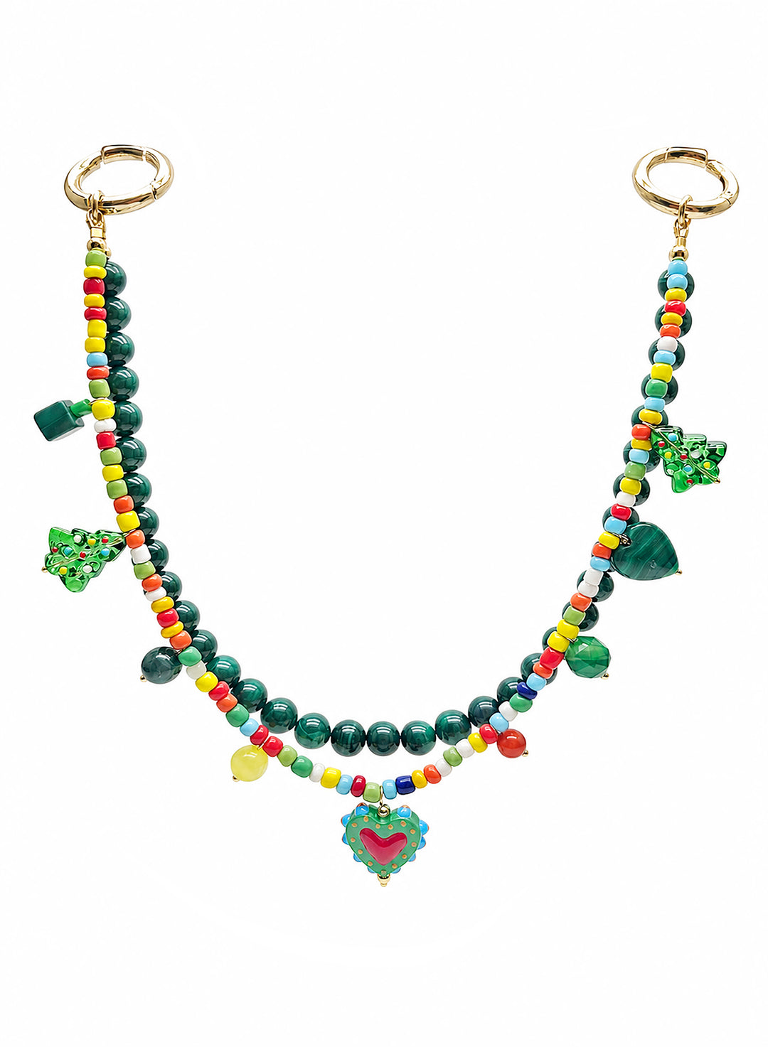 Christmas Tree Malachite Bag Charm PC114