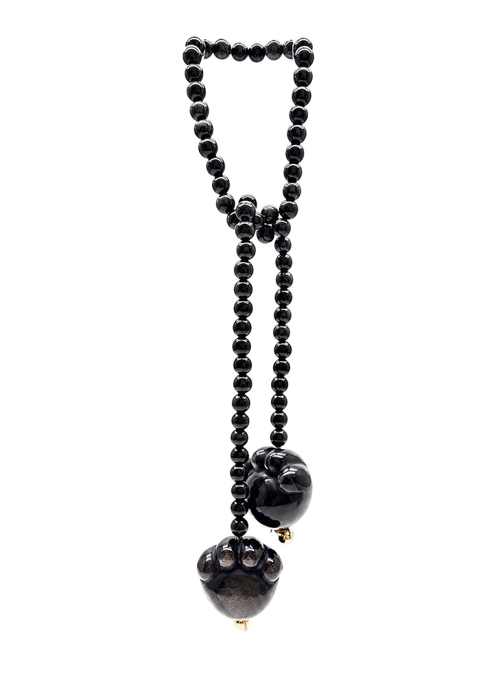 Black Obsidian Pat Paw Open-Ended Versatile bag Charm PC118