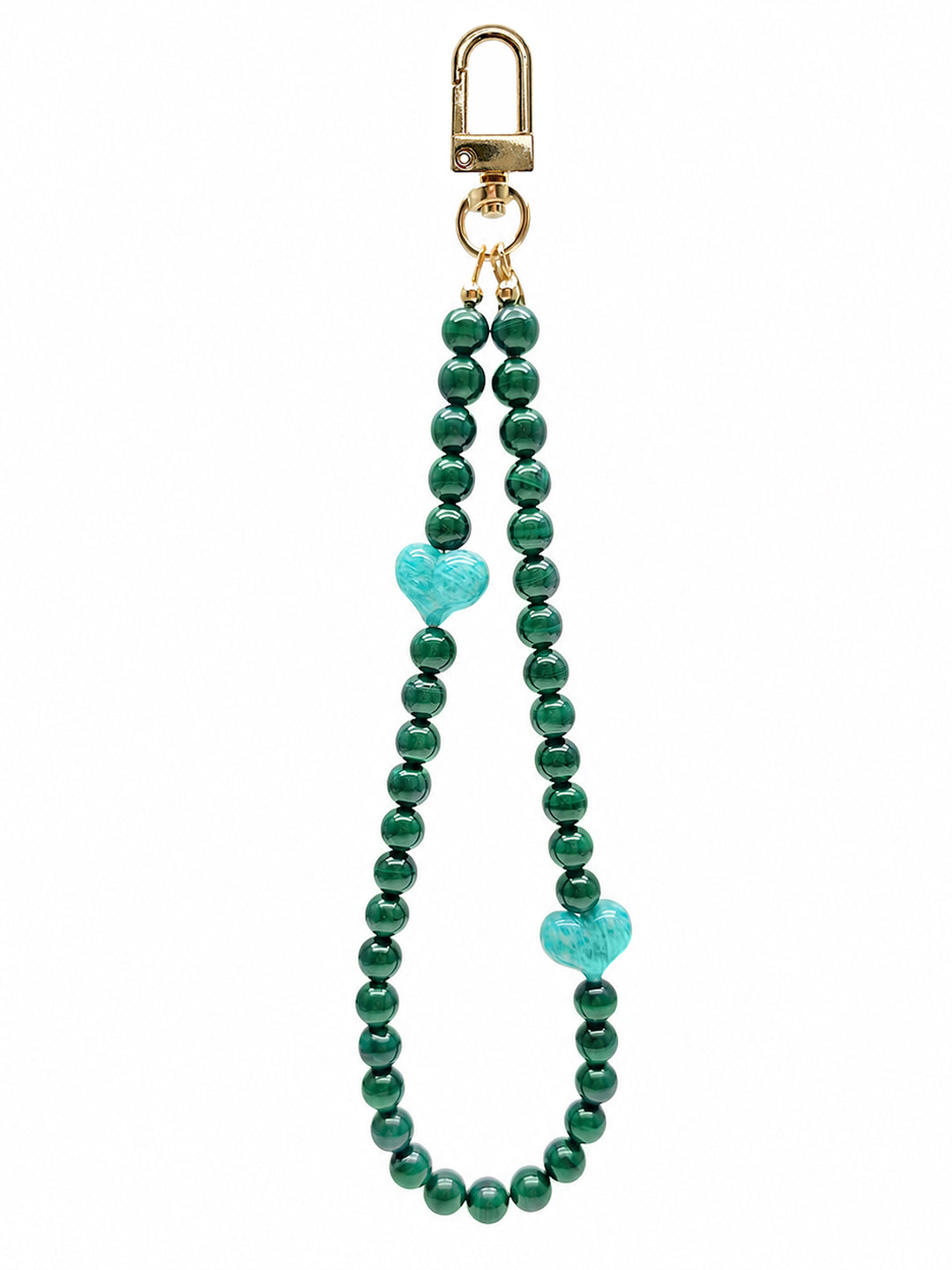 Malachite With Amazonite Heart Phone Strap PC120