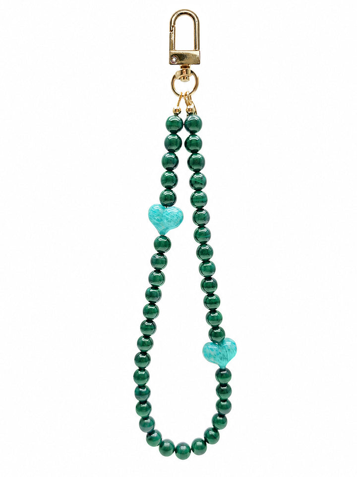 Malachite With Amazonite Heart Phone Strap PC120