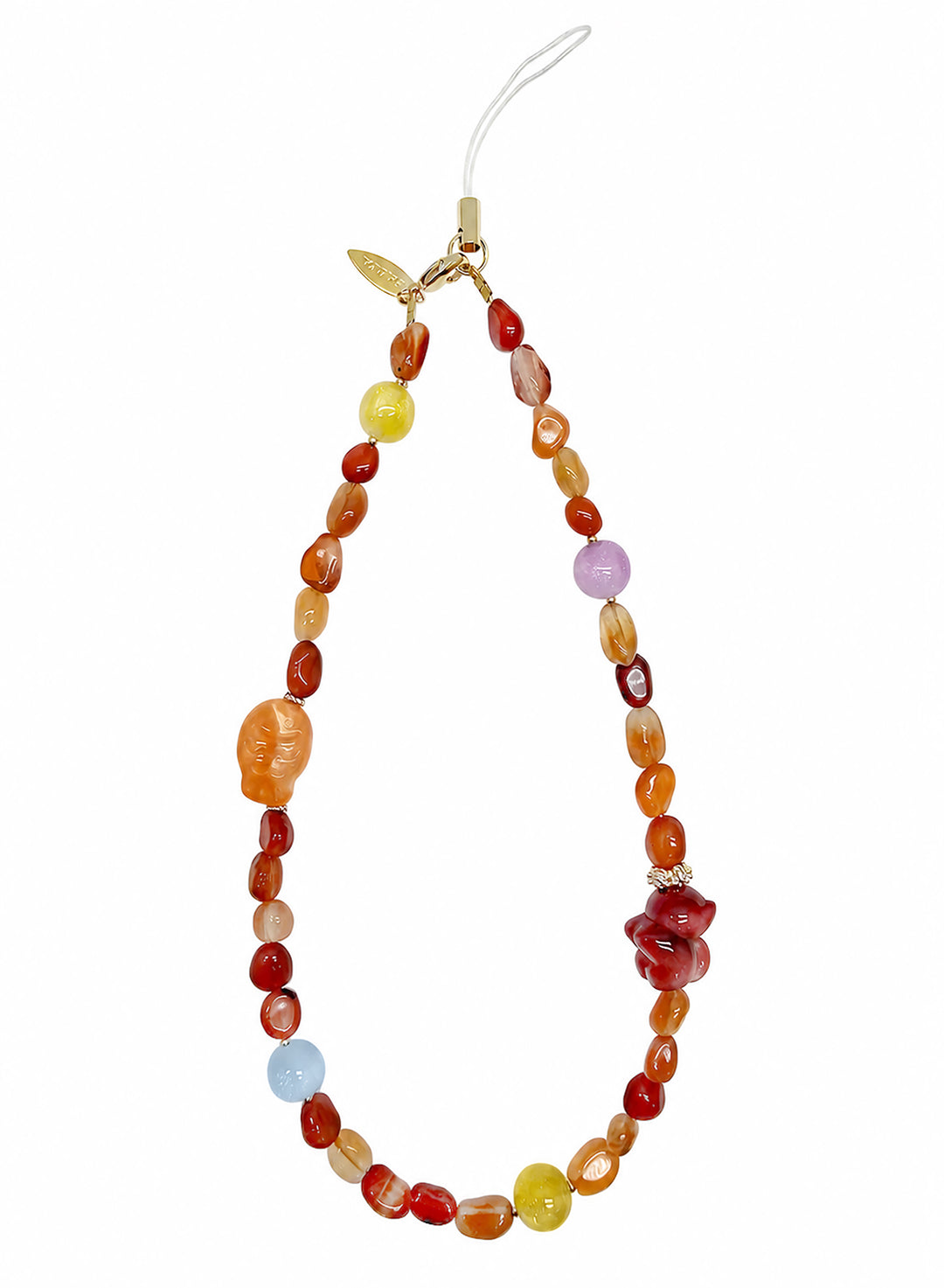 UV Color-Changing Cat & Fish Agate Phone Strap PC121