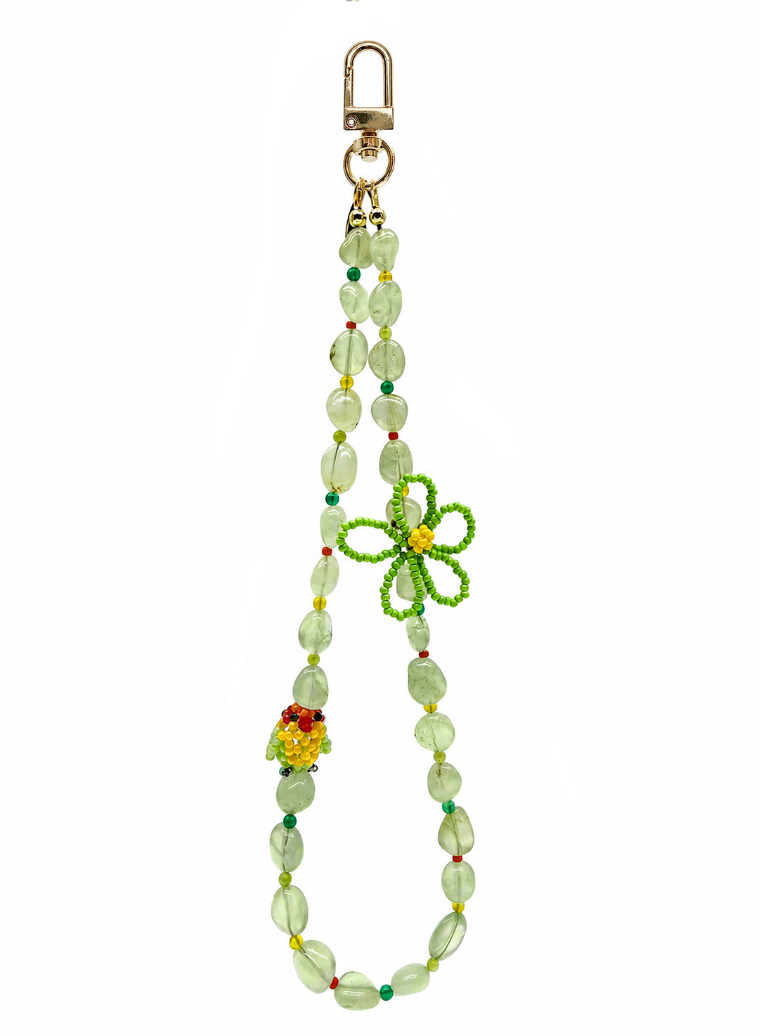 Handcrafted Bird Natural Prehnite Phone Strap PC123