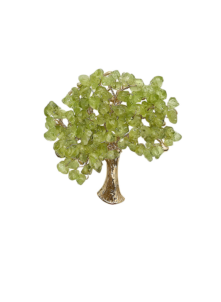 Prehnite Handcrafted Tree Shaped Brooch PP001