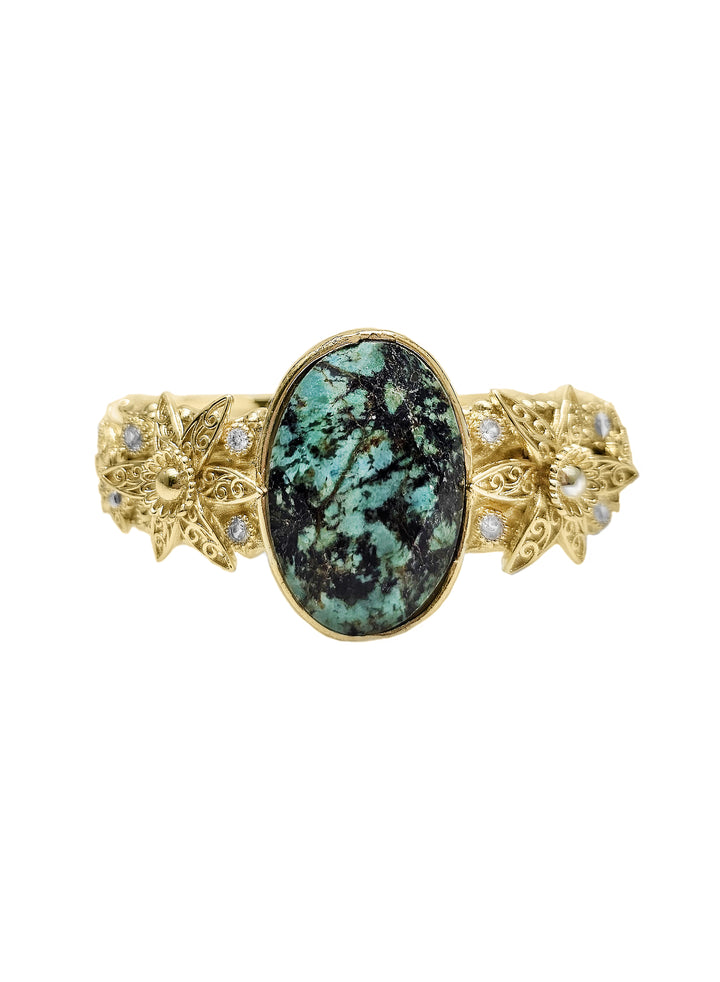 African Turquoise Stone Bangle QB006