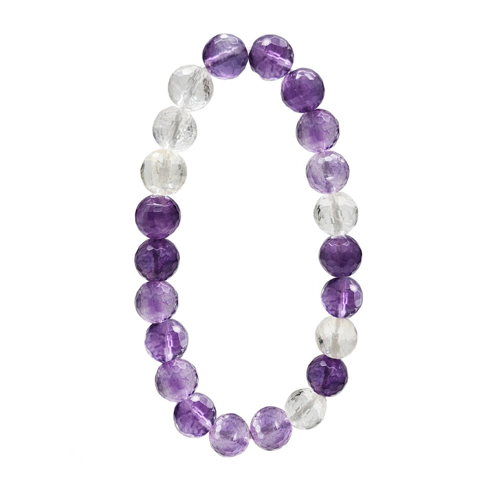 Amethyst With White Quartz Flexible Bracelet QB012