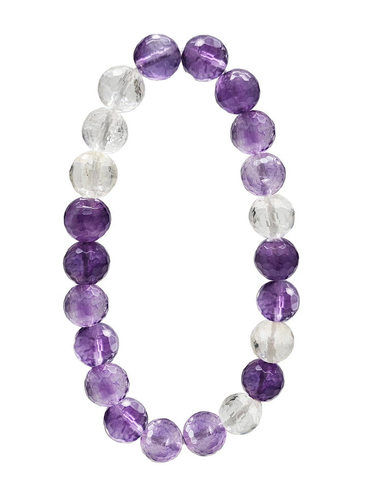 Amethyst With White Quartz Flexible Bracelet QB012