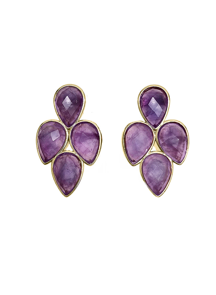 Amethyst Statement Earrings QE015