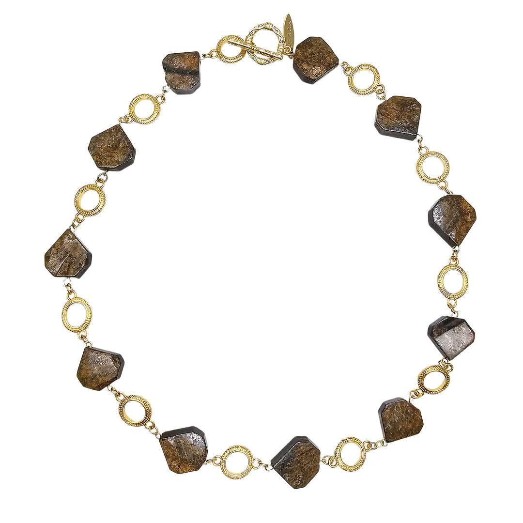 Tiger-eye Stone With Chain Modern Necklace QN003