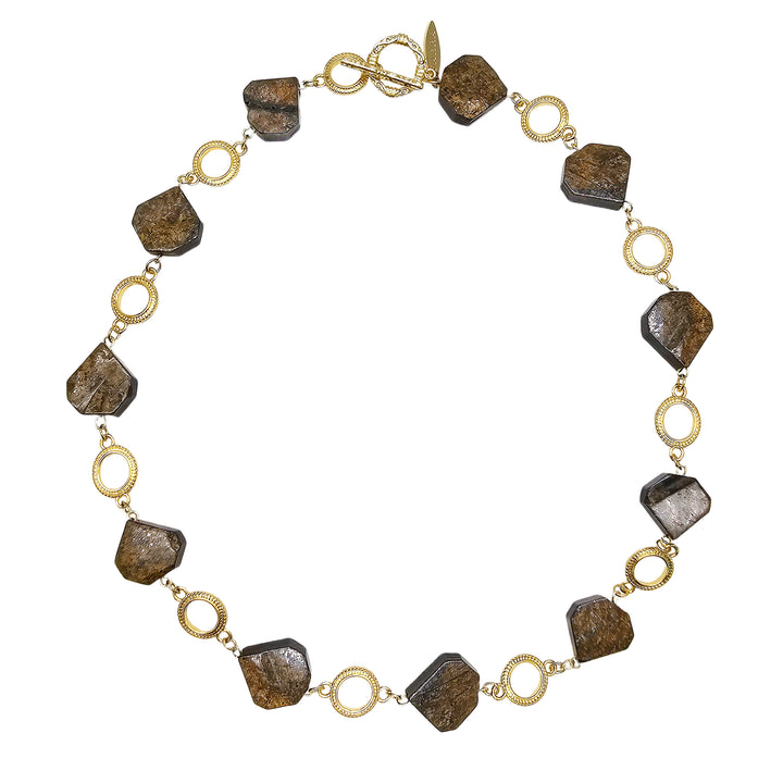 Tiger-eye Stone With Chain Modern Necklace QN003