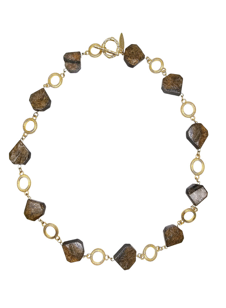 Tiger-eye Stone With Chain Modern Necklace QN003