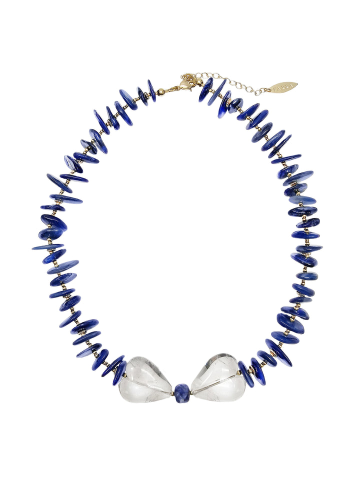 Lapis With Bowknot White Quartz Necklace QN032