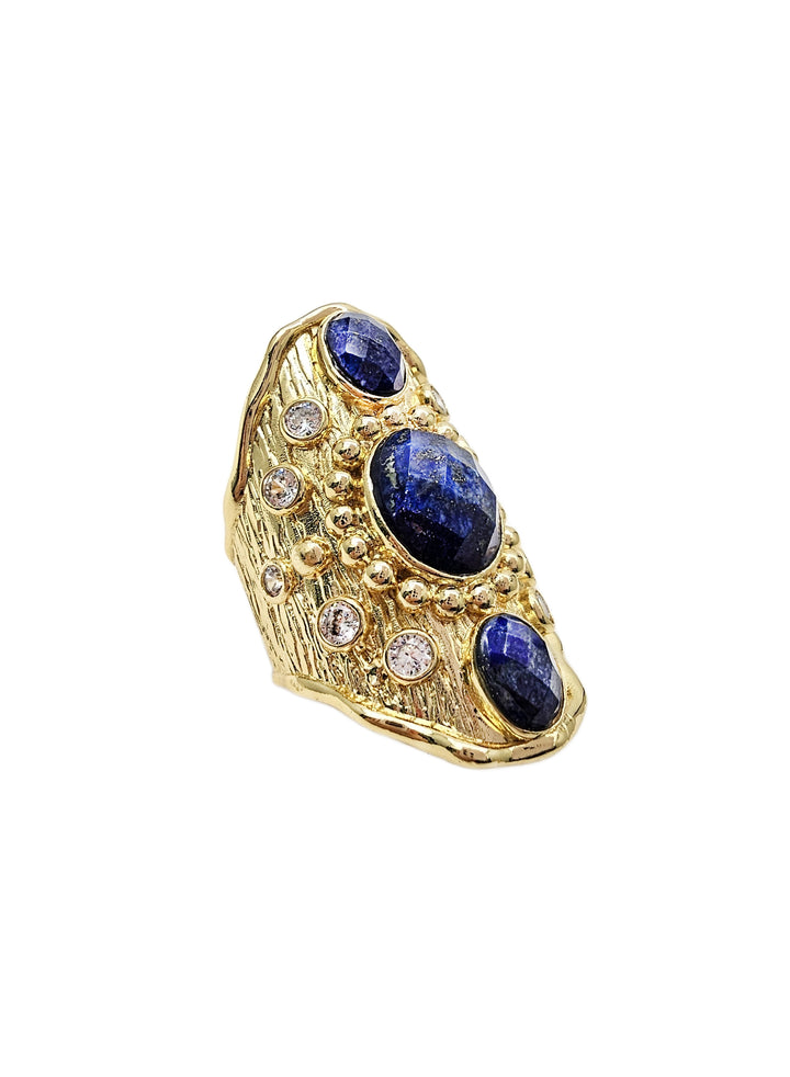 Lapis Stone Setting Statement Ring QR002