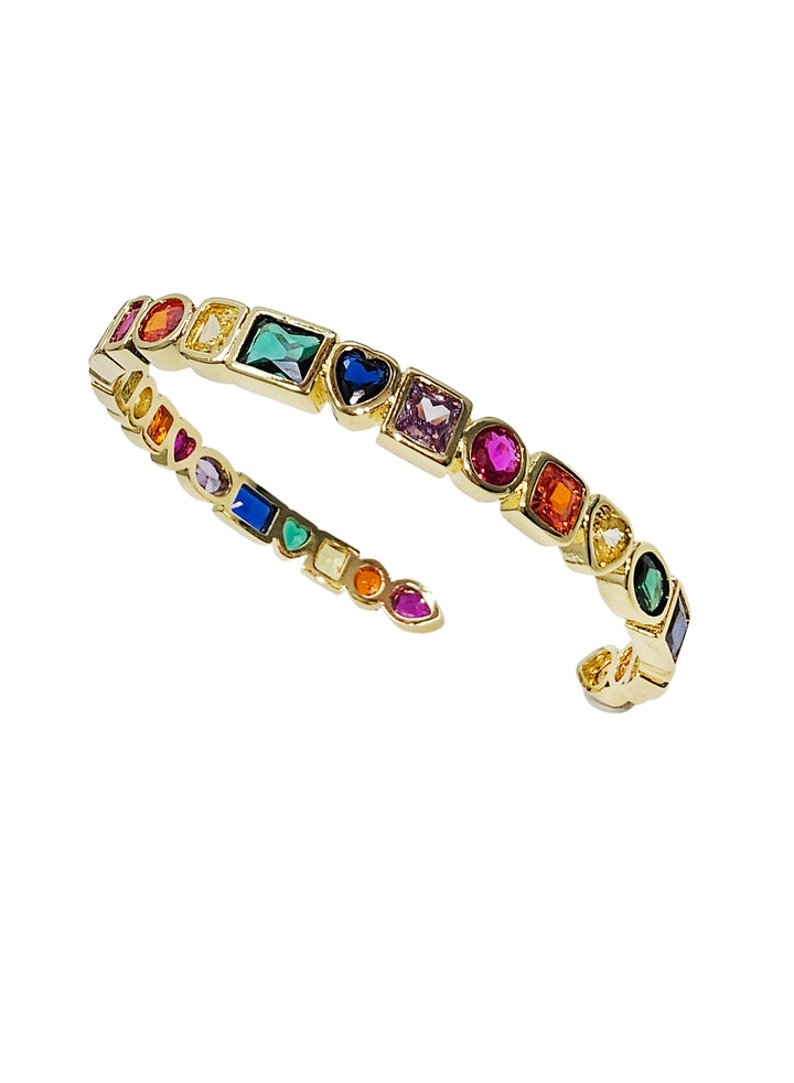 Rainbow Colorful Zircon Bangle Bracelet RB007