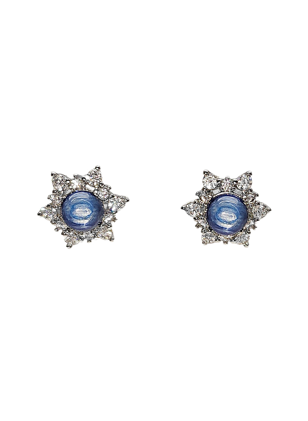 Flower Shaped Kyanite Stone Stud Earrings RE031