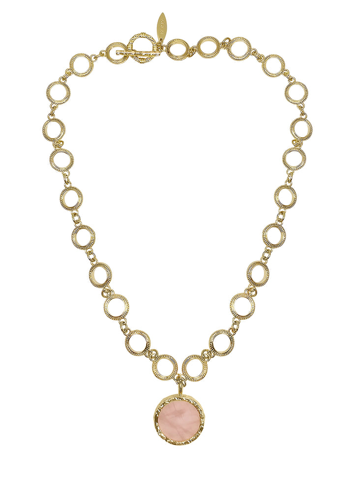 Rose Quartz Pendant Chain Necklace RN015