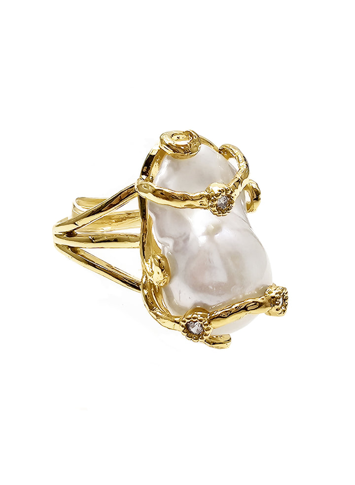 Baroque Pearl Adjustable Ring RP005
