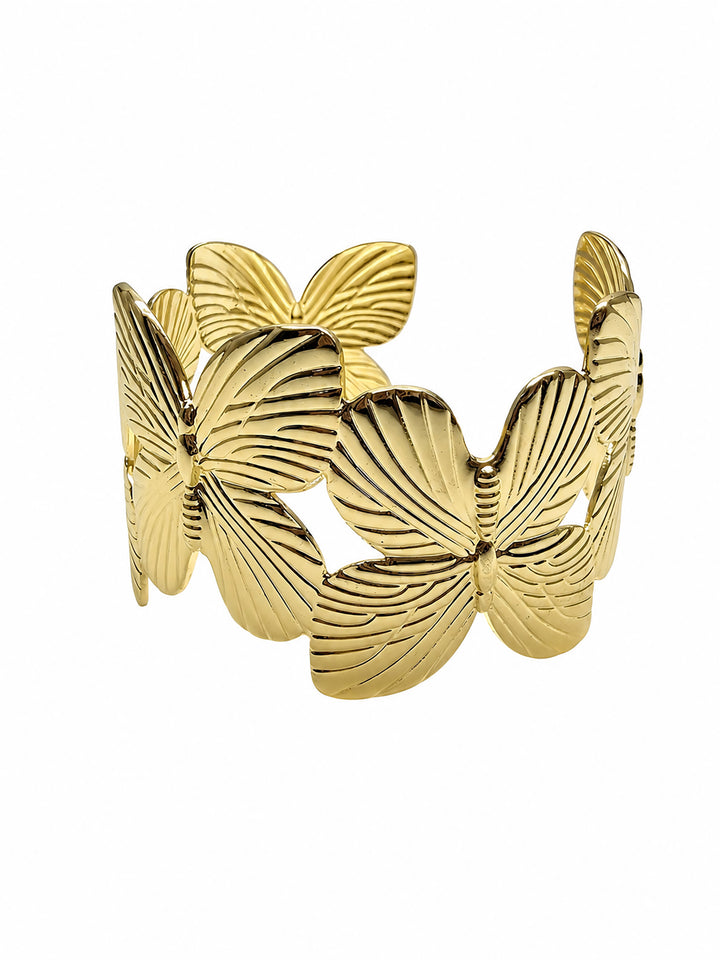 Gold Plated Butterfly Chunky Bangle SB004