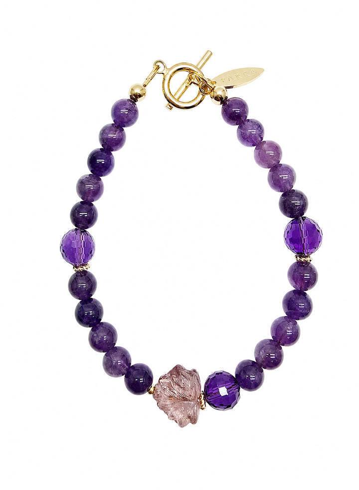 Amethyst With Purple Leaf Bracelet SB006