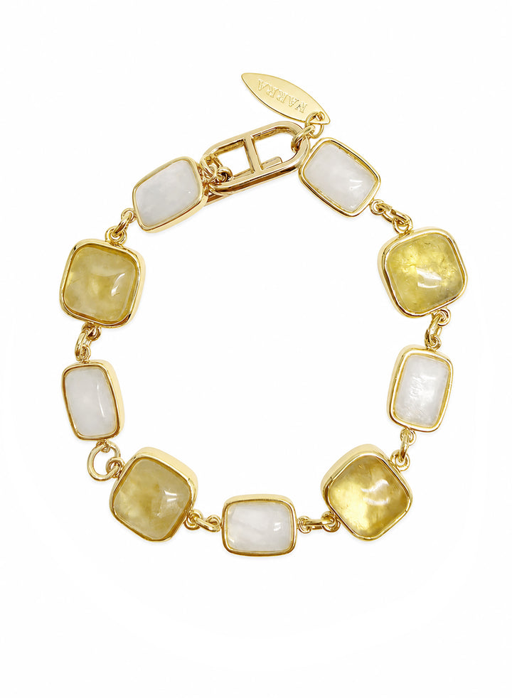 Prehnite And White Noonstone Charms Bracelet SB018