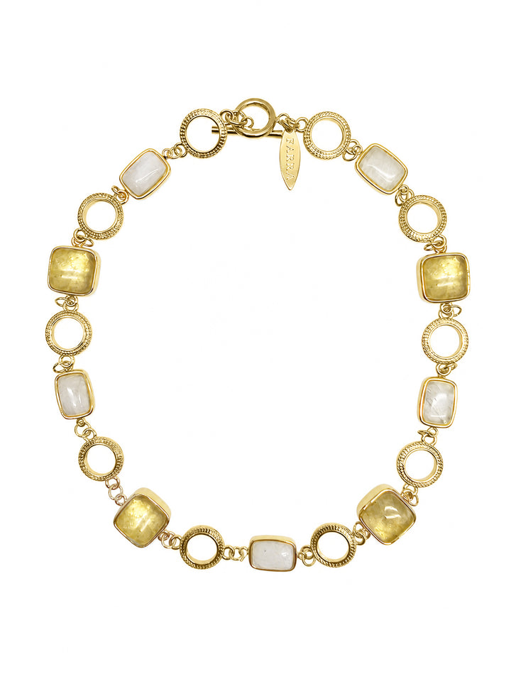 Prehnite And Moonstone Charms Choker Necklace SN031