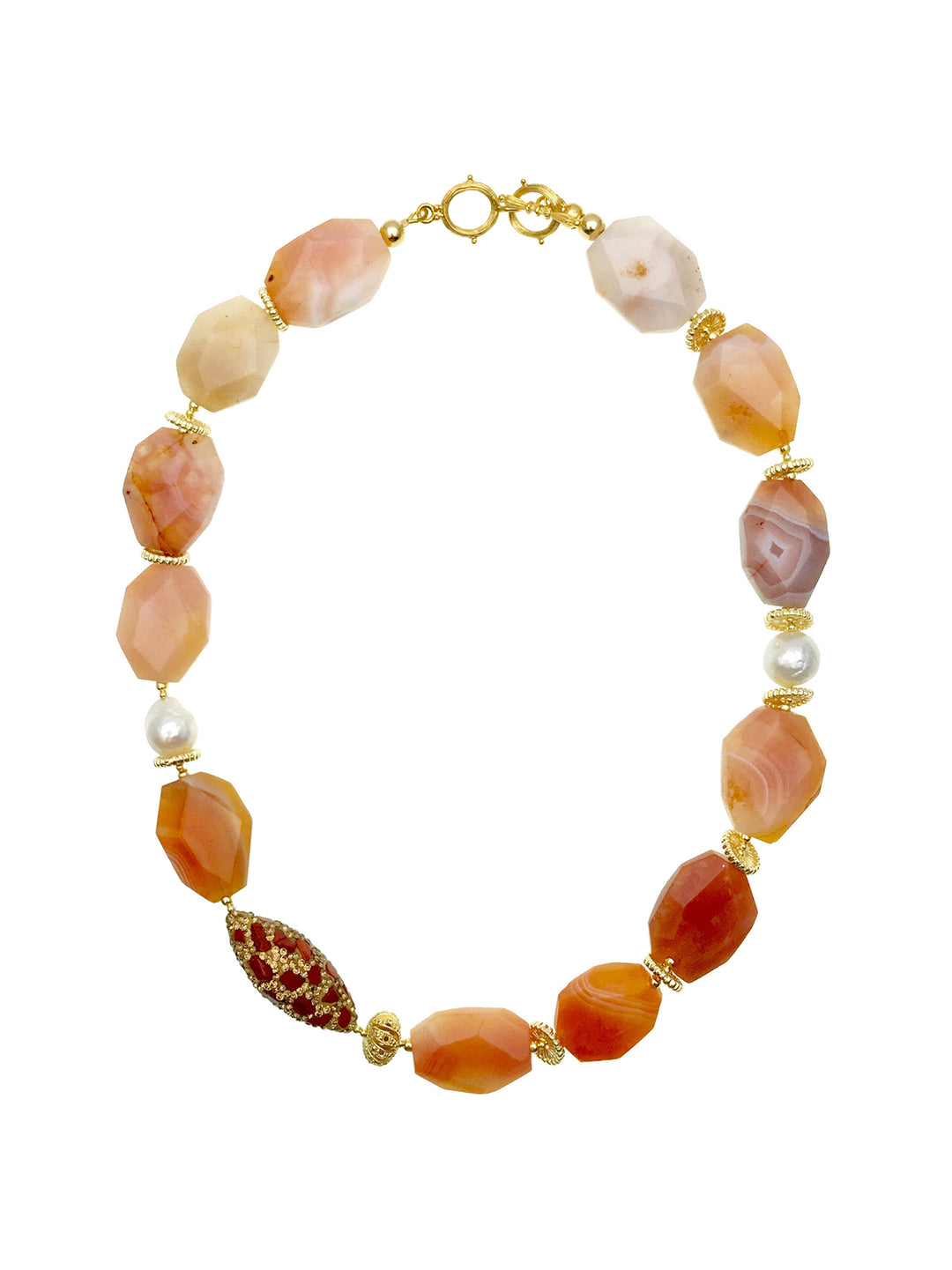 Orange Nugget Agate Chunky Necklace AN004 - FARRA