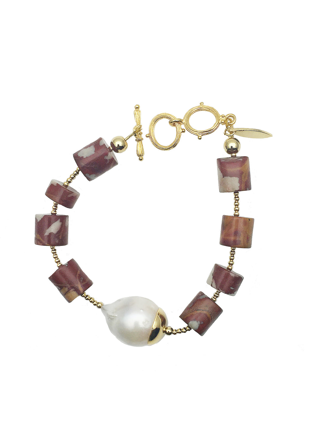 Noreena Jasper & Baroque Pearl Bracelet CB008 - FARRA