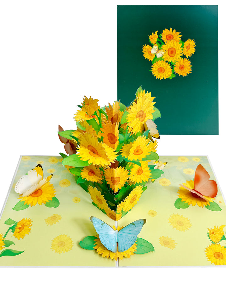 Pop-up Multi-Purpose Greeting Card( Sunflower Butterfly )