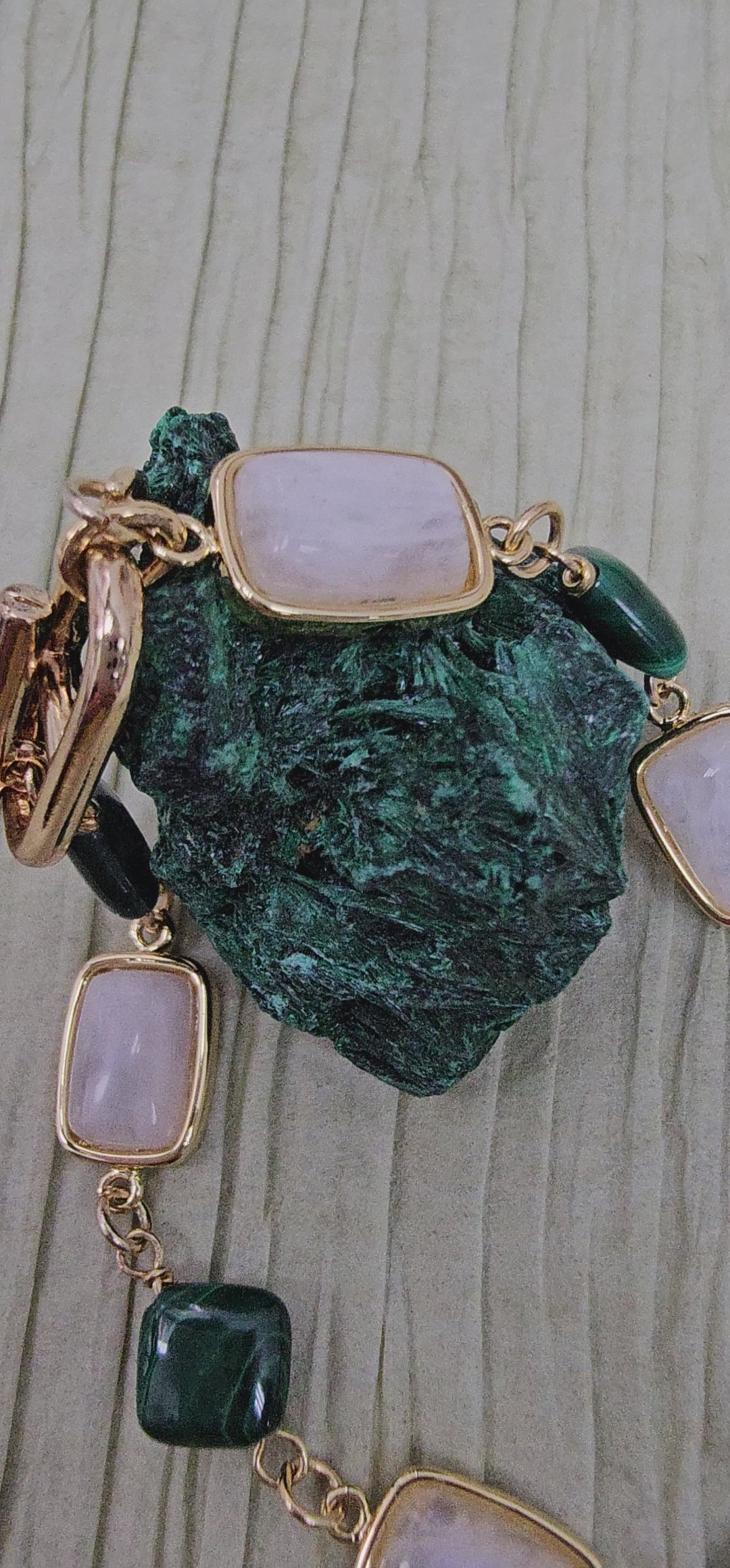 Moonstone With Malachite Gemstone bracelet NB012