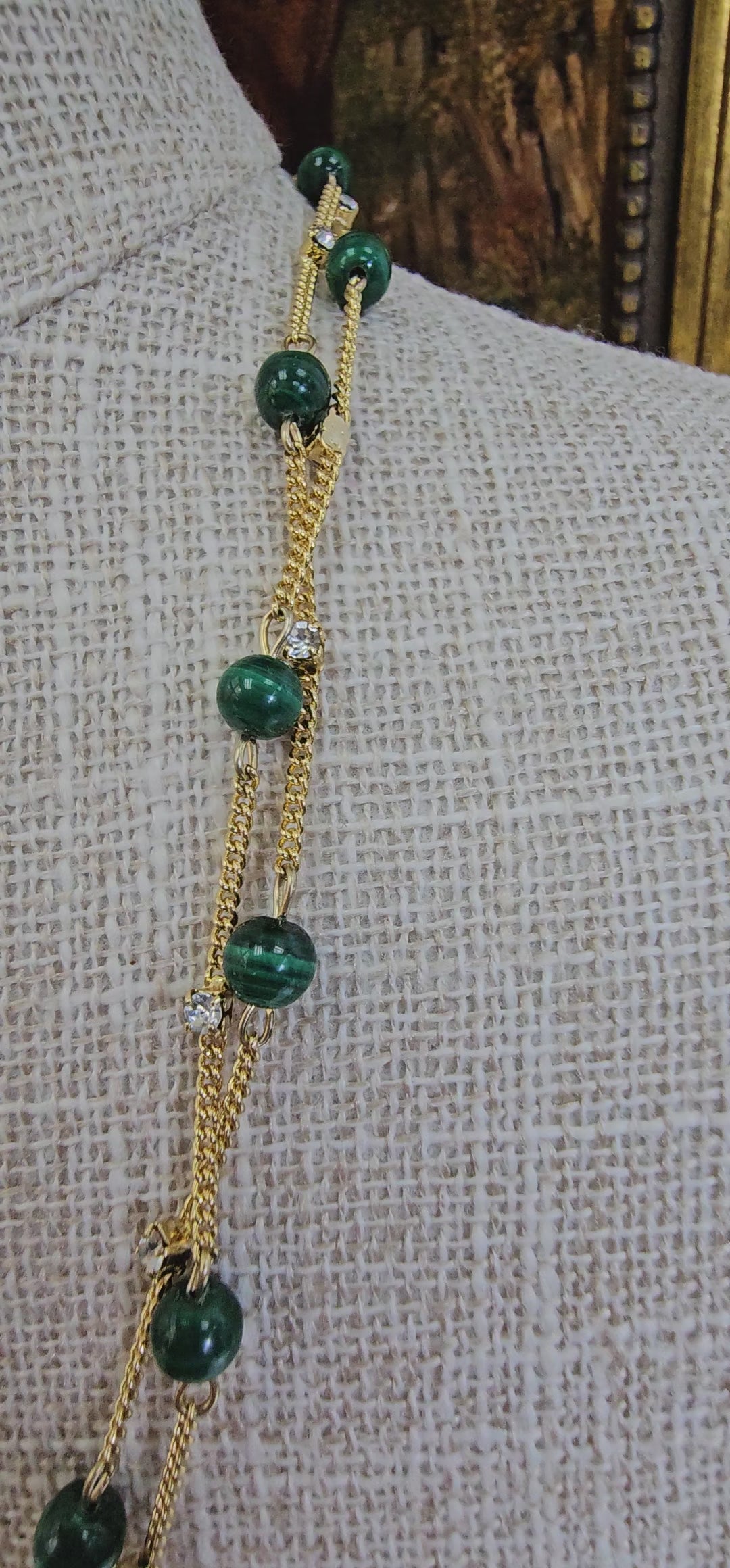 Malachite Minimalist Long Necklace NN030