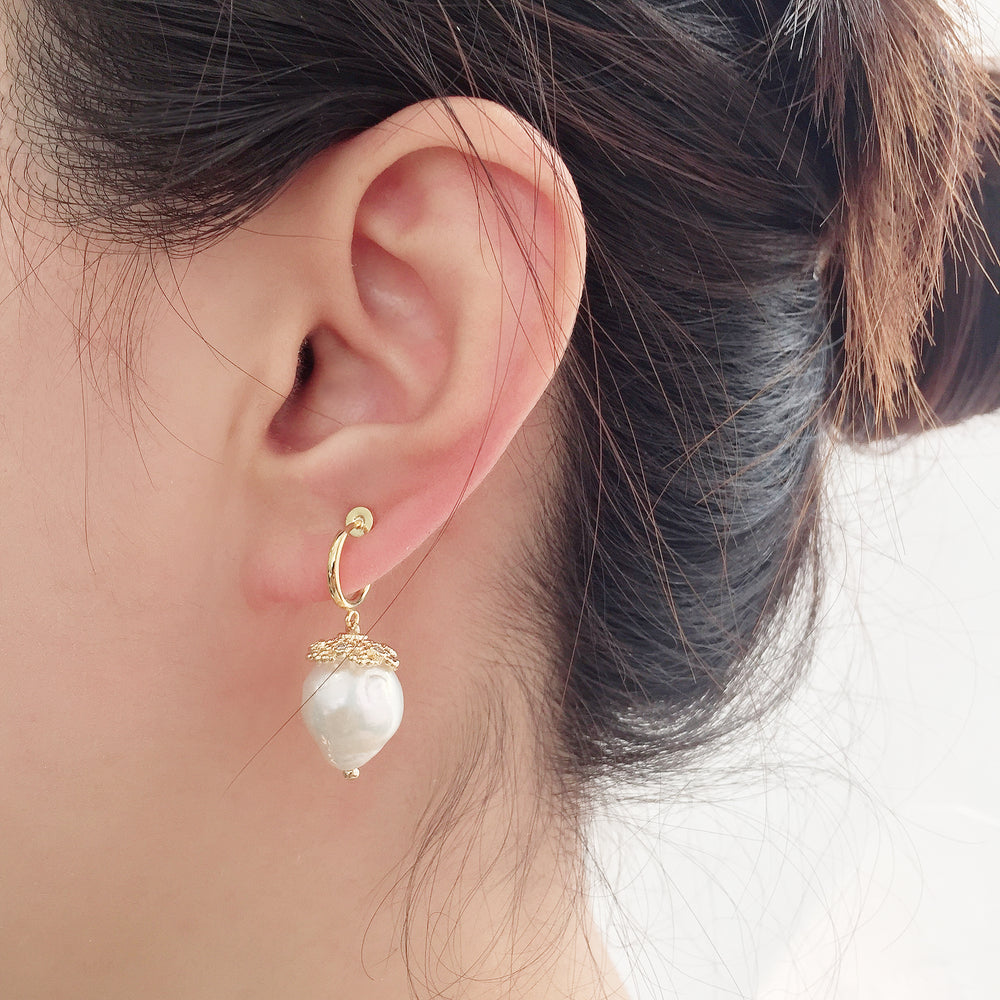 Irregular Freshwater Pearls Clip-on Earrings ME084 - FARRA
