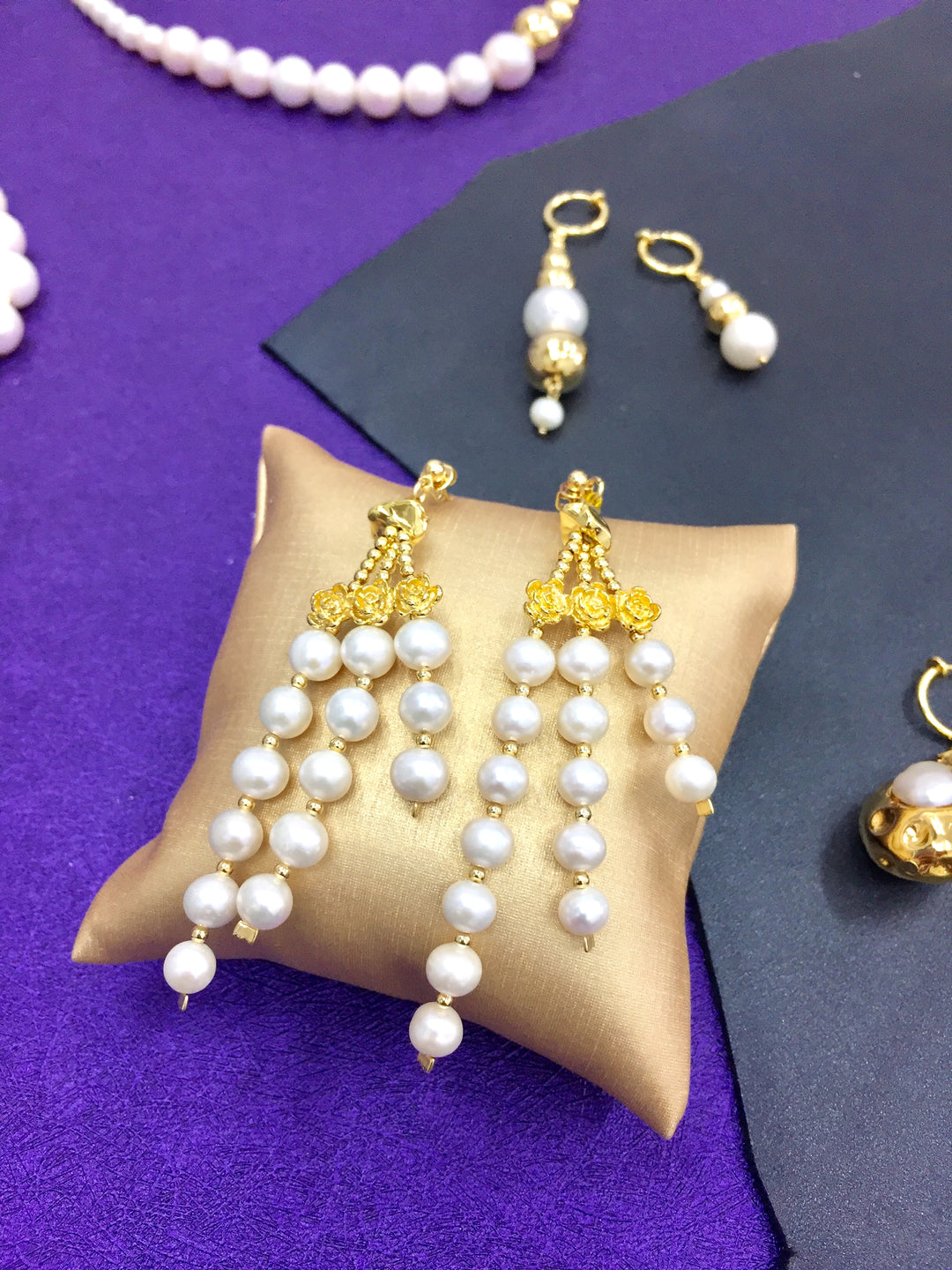 Freshwater Pearls Tassels Earrings AE040 - FARRA