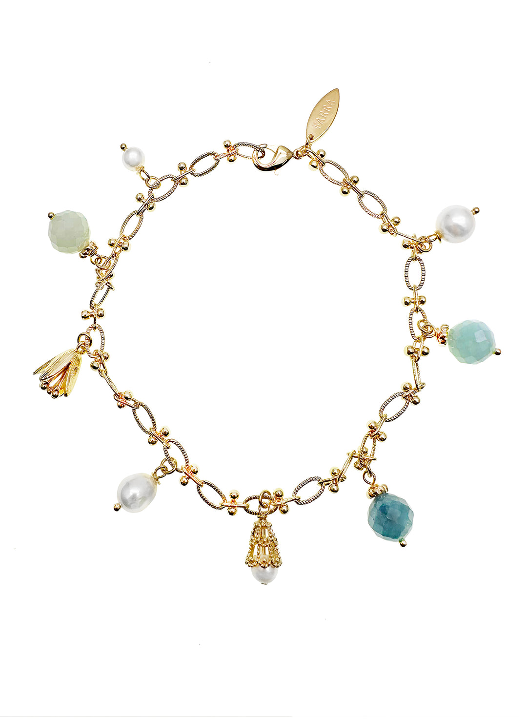 Chain with Aquamarine Charms Anklet JB013 - FARRA