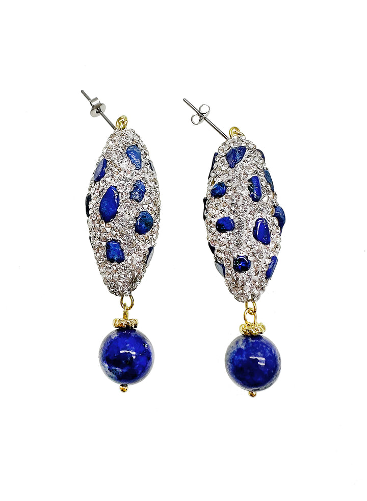 Lapis with Rhinestone Turkish Earring JE021 - FARRA