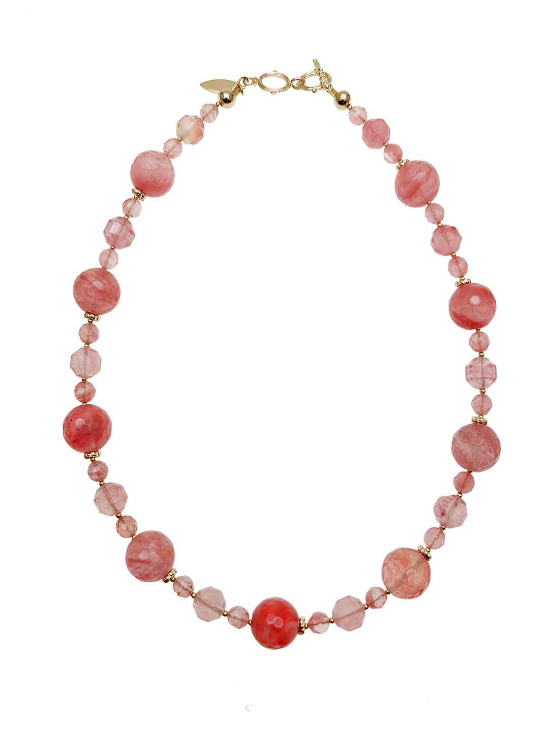Adorable Pink Watermelon Quartz Necklace JN008 - FARRA