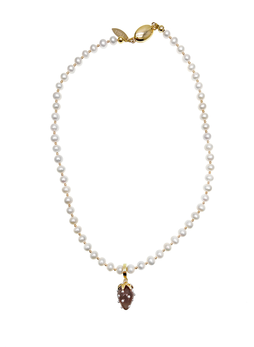 Freshwater Pearls with Removable Gray Strawberry Pendant Necklace JN062 - FARRA